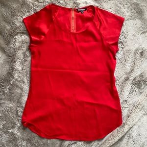 Express Satin Blouse with Zipper detail in back